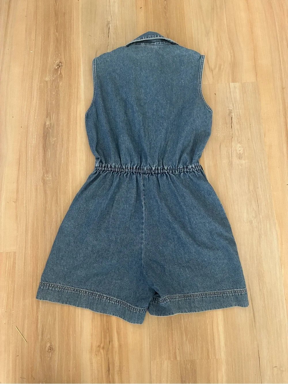 St. John's Bay Sleeveless Denim Romper in Medium Blue